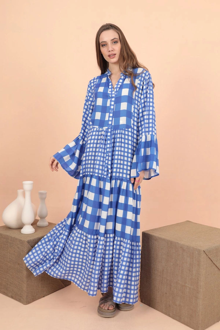 Gingham Blue Dress