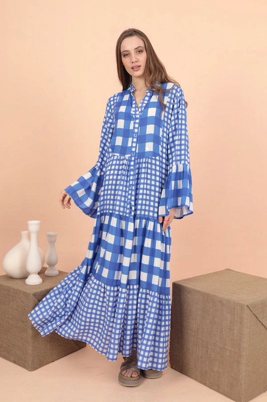 Gingham Blue Dress