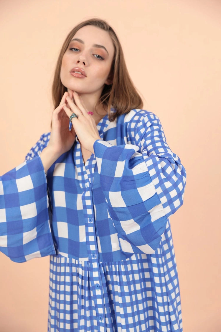 Gingham Blue Dress Medium Gingham Blue Dress Medium